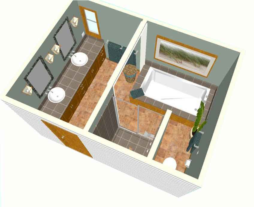 3D bathroom CAD drawing