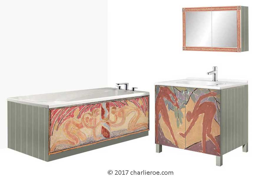new Omega Workshops 'Adam & Eve' designs c.1913 by Vanessa Bell adapted to new bathroom furniture designs