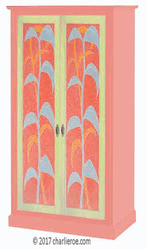 new Omega Workshops painted bedroom 2 door double wardrobe based on Lalla Vandervelde cupboard