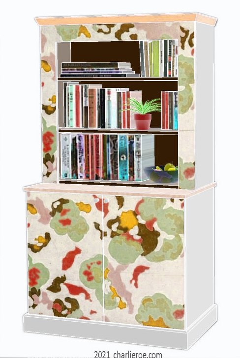 New Omega Workshops Bloomsbury Group 2 door painted lilypond painted bookcases