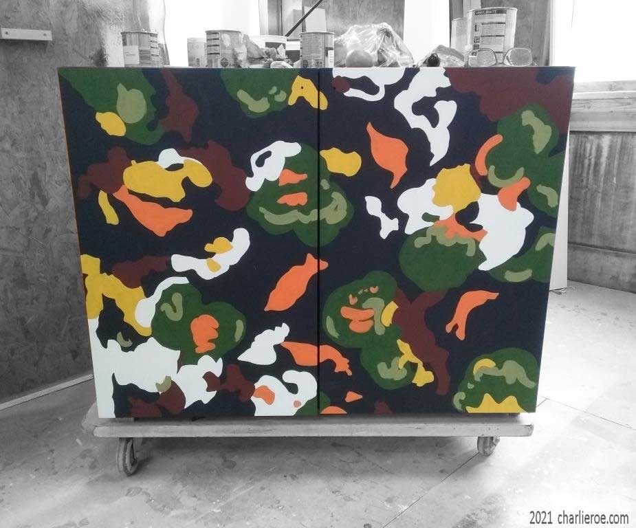 New Omega workshops painted 'Lilypond' design used for a 2 door cabinet cupboard or sideboard
