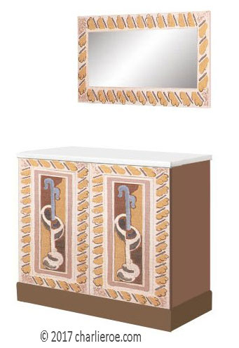 New Bloomsbury Group style painted 2 door sideboard