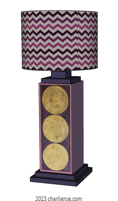 New Omega Workshops style painted table lamp base stand