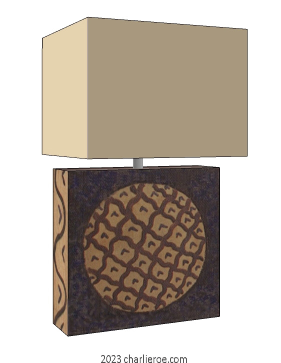 New Bloomsbury Group style hand painted table Lamp
