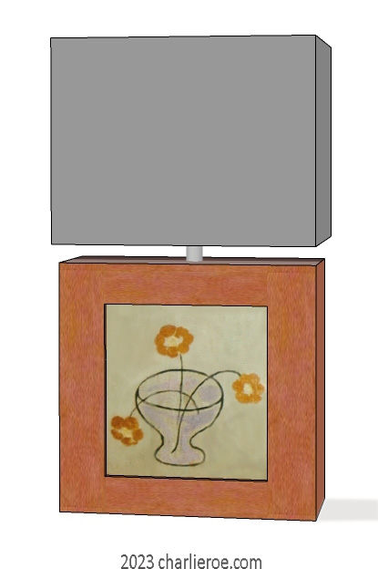New Bloomsbury Group style hand painted table lamp