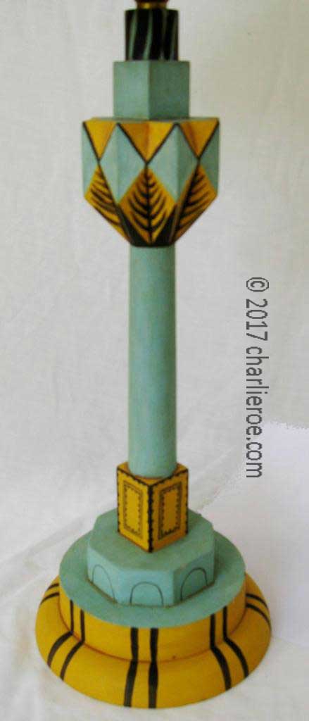 new Omega Workshops painted table lamp bases, lamp stand