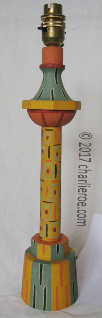 new Omega Workshops painted table lamp bases, lamp stand