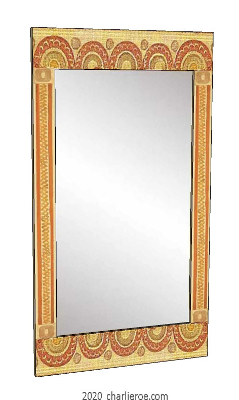 new Bloomsbury Group style hand painted mirror frame