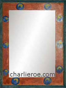 New Bloomsbury Group red painted mirror frame inspired by a Duncan Grant design
