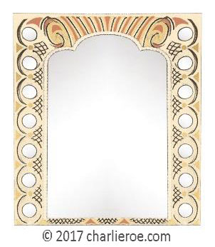 New Bloomsbury Group style painted mirror frame inspired by a Duncan Grant design for the Lefevre Gallery Music Room in 1932