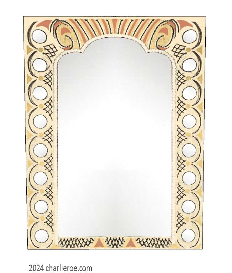 New Bloomsbury Group style painted mirror frame