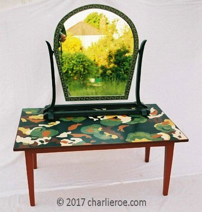 Omega Workshops, Bloomsbury Group, Roger Fry painted dressing table mirror & coffee table furniture