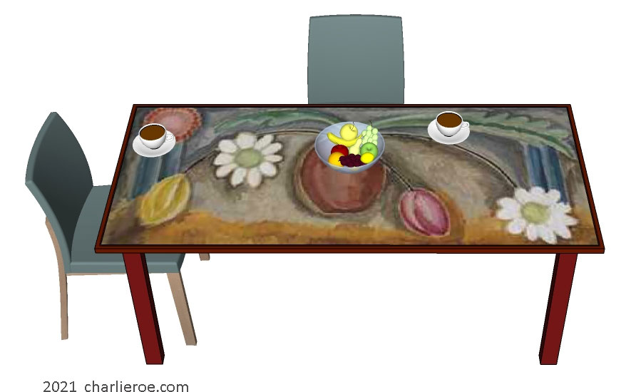 New Bloomsbury Group style painted dining breakfast table