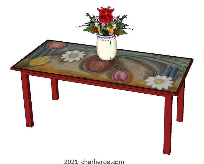 New Bloomsbury Group style painted coffee table