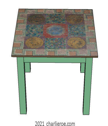 New Bloomsbury Group style painted dining breakfast table