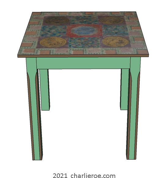 New Bloomsbury Group style painted dining breakfast table