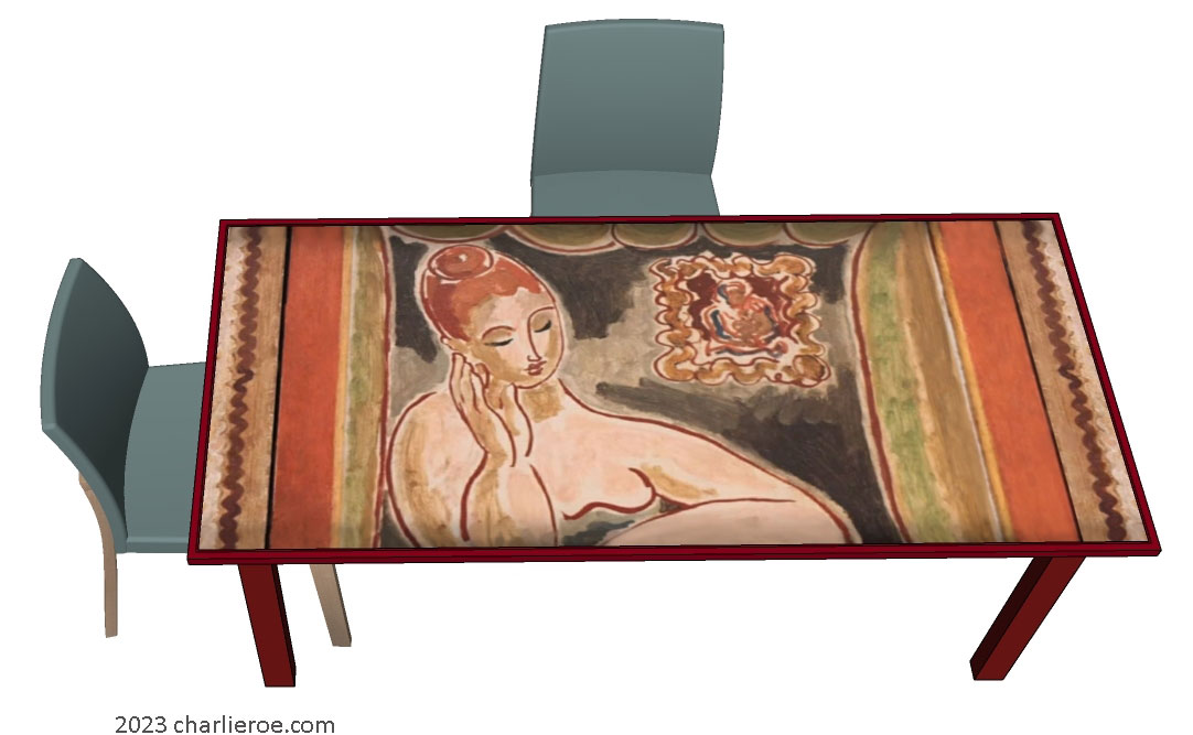 New Bloomsbury style hand painted dining breakfast table
