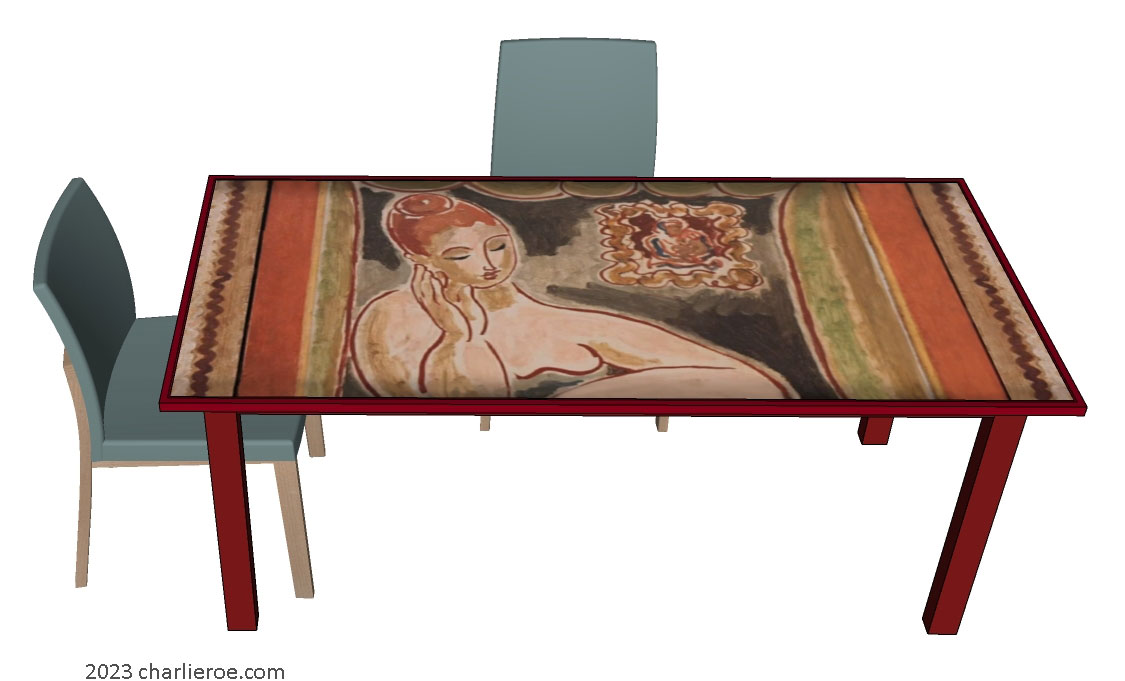 New Bloomsbury style design painted dining breakfast table
