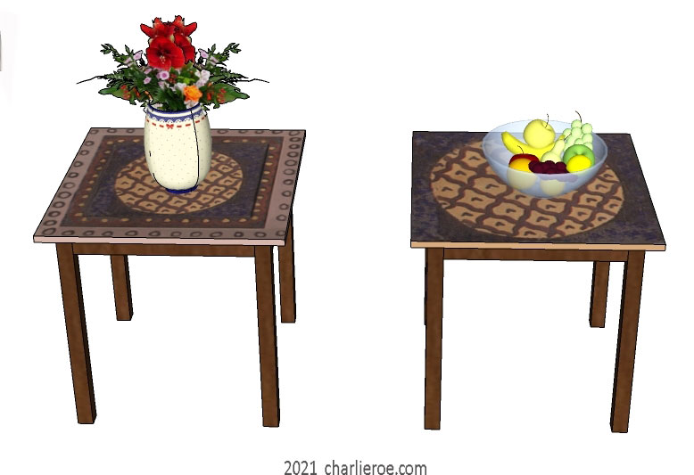 New Bloomsbury group painted lamp sofa side tables