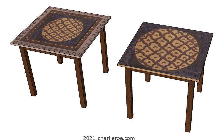 New Bloomsbury group painted lamp sofa side tables