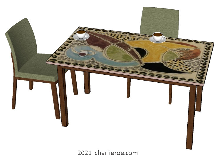 New Bloomsbury group painted dining breakfast or coffee tables