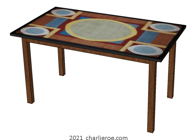 New Omega Workshops Bloomsbury group painted breakfast dining coffee table