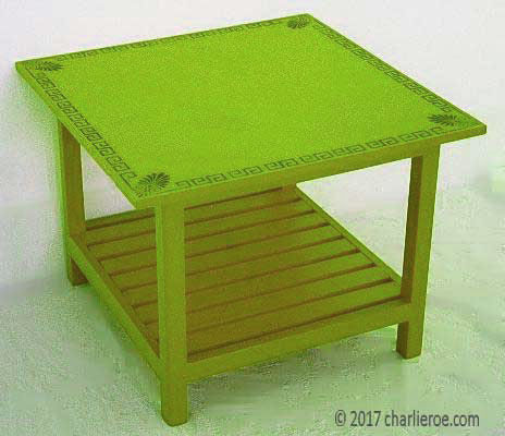 new Omega Workshops painted stencilled coffee tables furniture