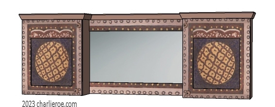new Bloomsbury Group style painted 2 door wall mirror cupboard unit