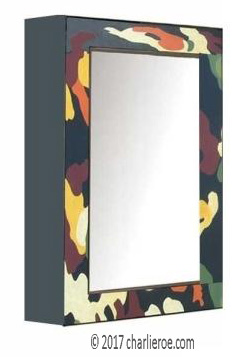 Omega Workshops Bloomsbury Group Lilypond painted 1 door wall mirror cupboard unit