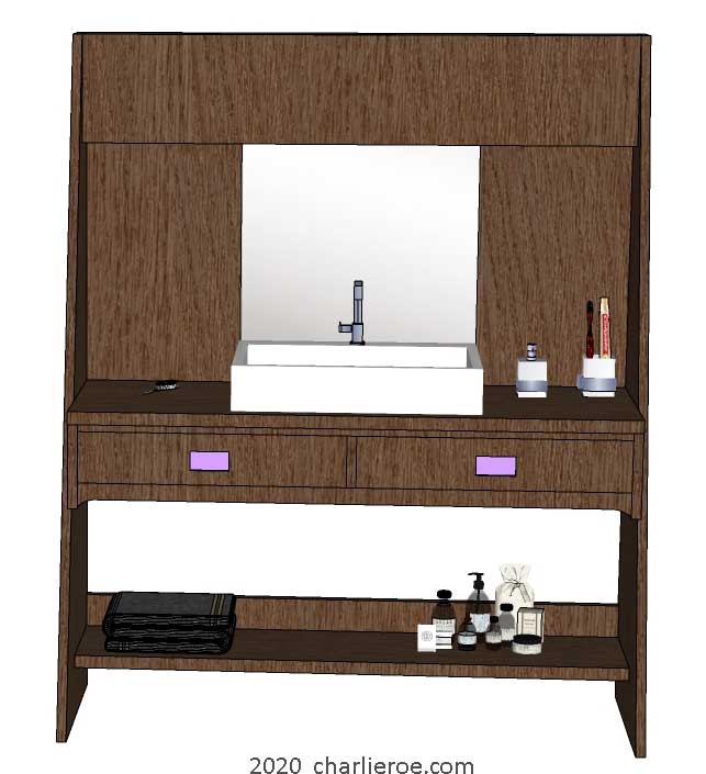 New CR Mackintosh freestanding bathroom vanity unit washstand in dark oak finish