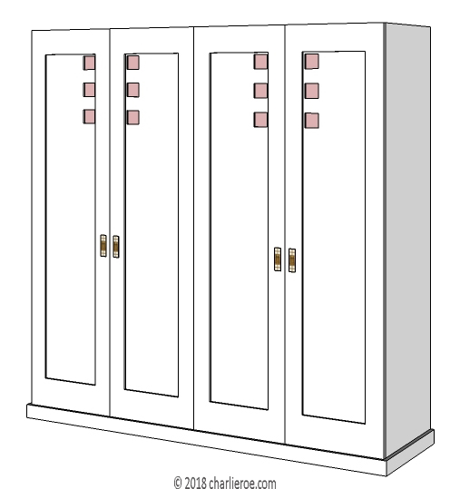 new CR Mackintosh lacquered 4 door painted bedroom wardrobes from Hill House wardrobes