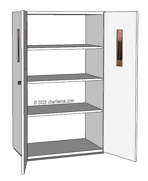 new CR Mackintosh painted bookcases, cupboards & PC work station with marquetry veneer panels