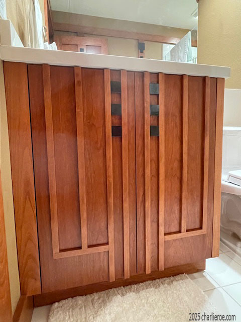 New Charles Rennie CR Mackintosh stained wood 2 door cabinet sideboard