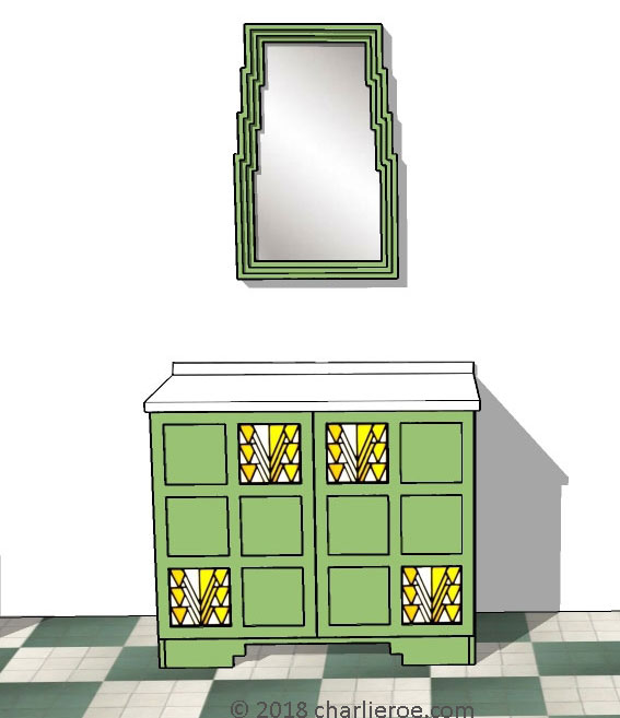 New Charles Rennie CR Mackintosh painted  Derngate style 2 door sideboard