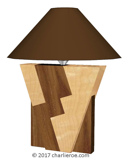 New Donald Deskey Art Deco style painted table lamp