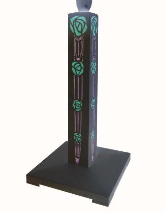 new Charles Rennie Mackintosh style black painted rose table lamp