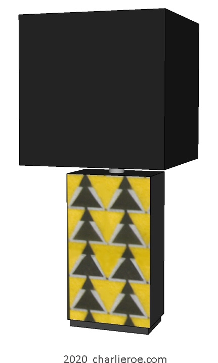 new Charles Rennie CR Mackintosh Derngate style painted table lamp