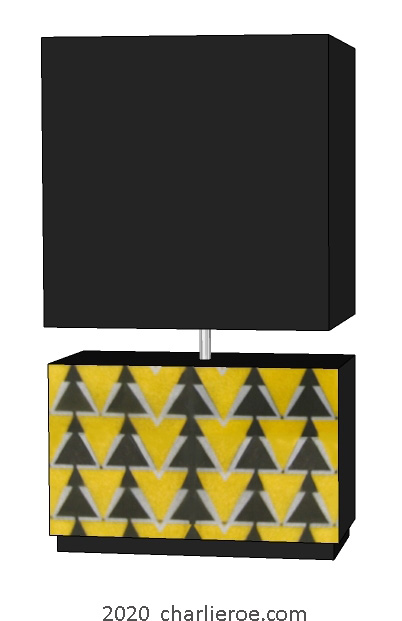 New Charles Rennie CR Mackintosh Derngate style painted table lamp