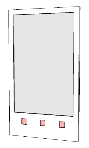 new Charles Rennie CR Mackintosh white lacquered painted wall mirror with 3 squares cut-outs