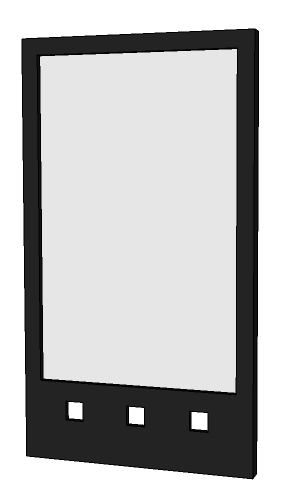 new Charles Rennie CR Mackintosh black lacquered painted wall mirror with 3 squares cut-outs