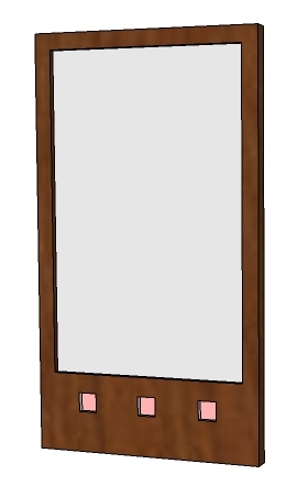 new Charles Rennie CR Mackintosh dark wood wall mirror with 3 squares cut-outs