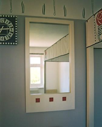Charles Rennie CR Mackintosh white painted wall mirror
