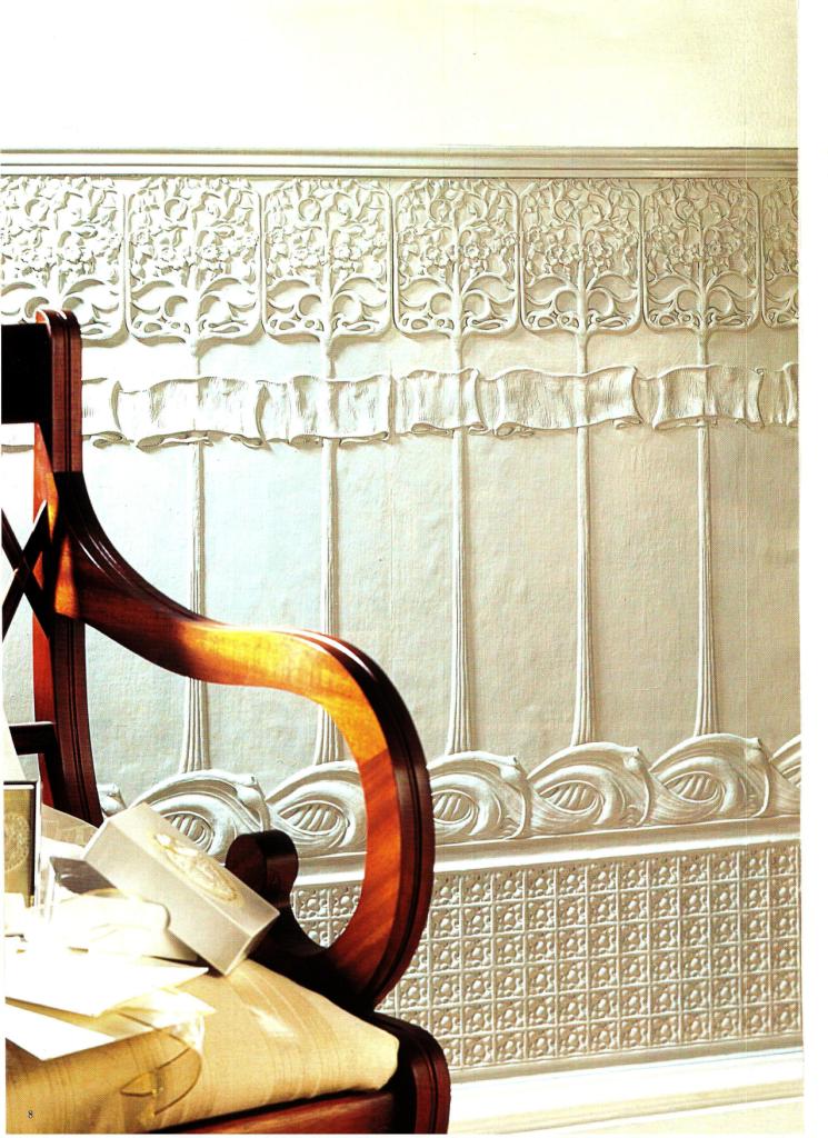 Charles Rennie CR Mackintosh embossed wallpaper