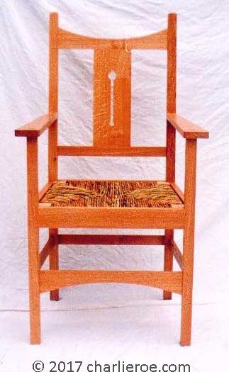 Arts & Crafts oak chair influence on Van Doesburg chair