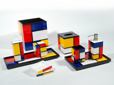 Piet Mondrian De Stijl bathroom set, you can find these on the net