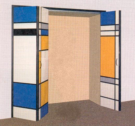 De stijl Mondrian style walk-in wardrobe doors