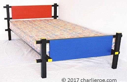 Gerrit Rietveld De Stijl painted Red Blue double bed