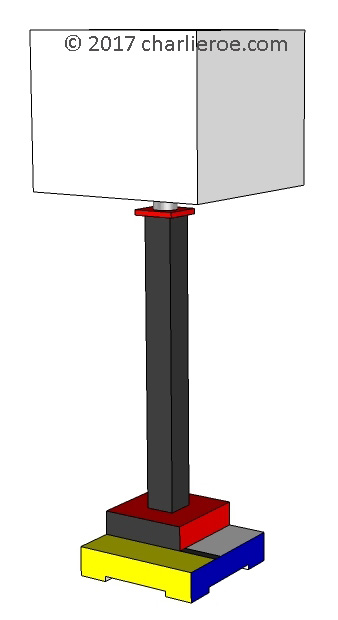 New Gerrit Rietveld De Stijl painted table lamps lights