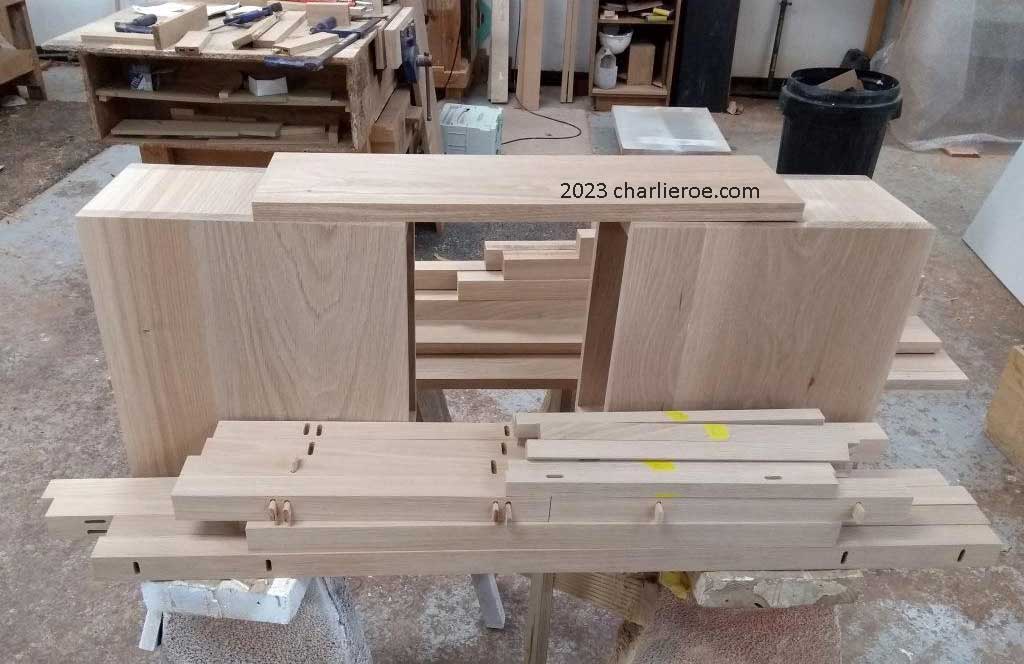 Machined components for the new Gerrit Rietveld De Stijl large coffee table, TV stand or stereo unit