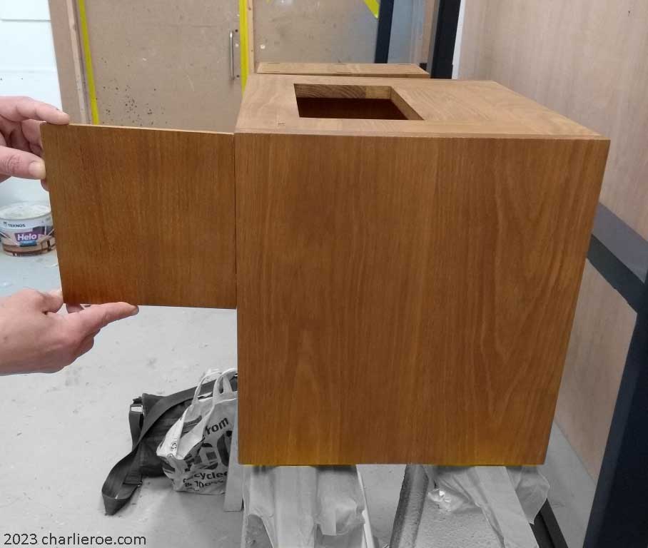 Construction of a new Gerrit Rietveld De Stijl large coffee table, TV stand or stereo unit